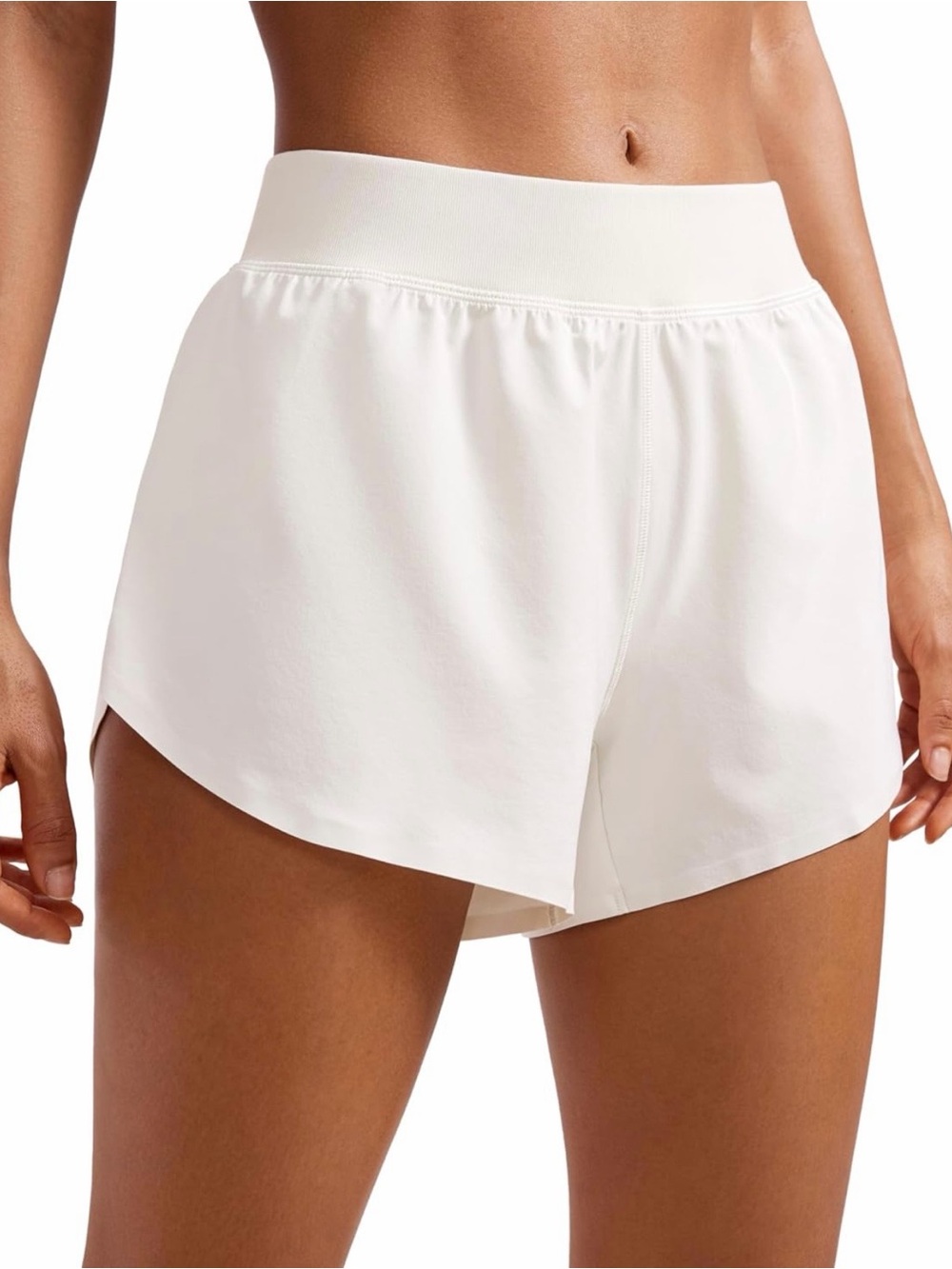 CRZ YOGA White Layered Athletic Shorts